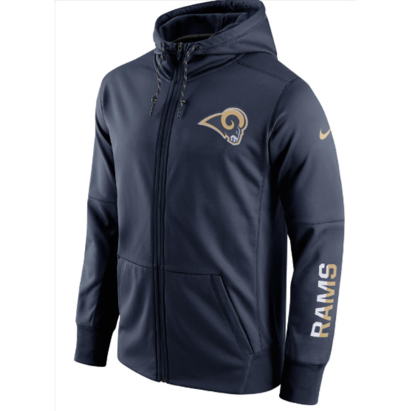 NFL Men's Nike Navy Los Angeles Rams Full-Zip Performance Hoodie Med - Picture 1 of 6